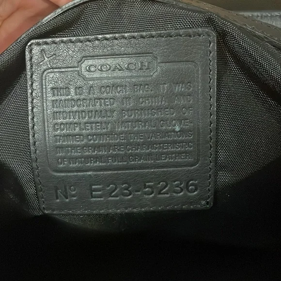 Coach Black Leather Messenger Travel Work Bag